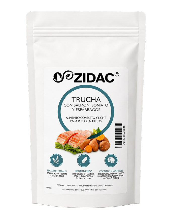 Trucha con salmon, boniato y esparragos